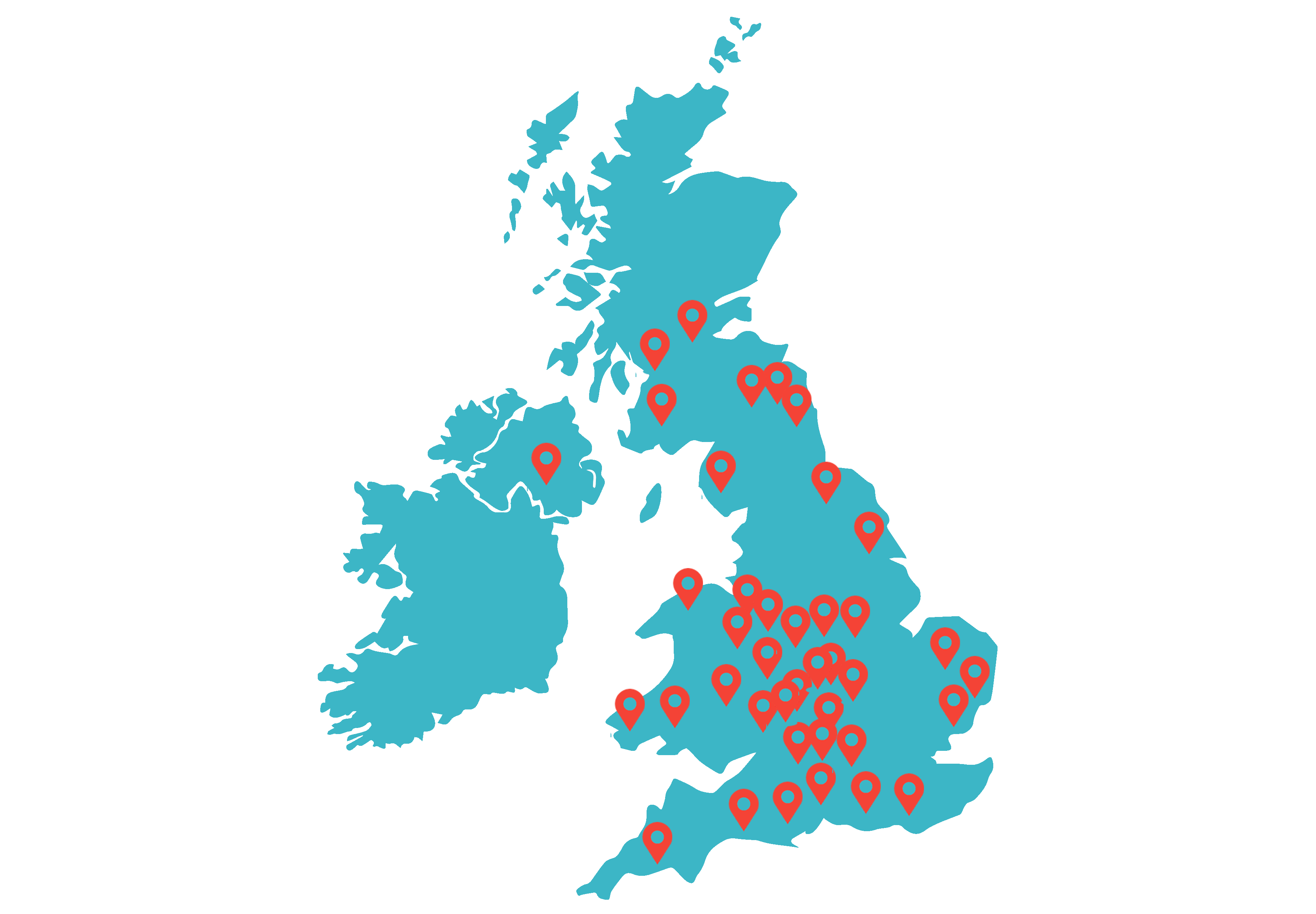 Map showing the areas covered by NCC Cleaning Service